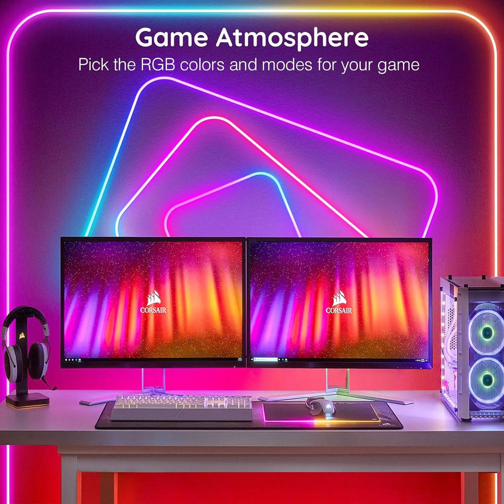 LED Flexible Neon Rope Lights, DIY Function, 108leds/M, IP65 Waterproof Outdoor RGB Strip Lamp with App/Remote Control for Bedr