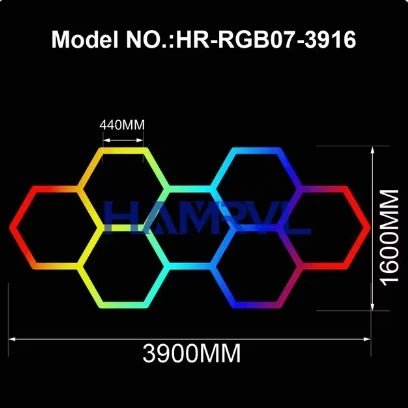 Hexagon RGB Color Change for Gym RoomHome cinema Deco Light Garage LED Ceiling Light Music Mode Party Club Gaming Wall Stage Bar
