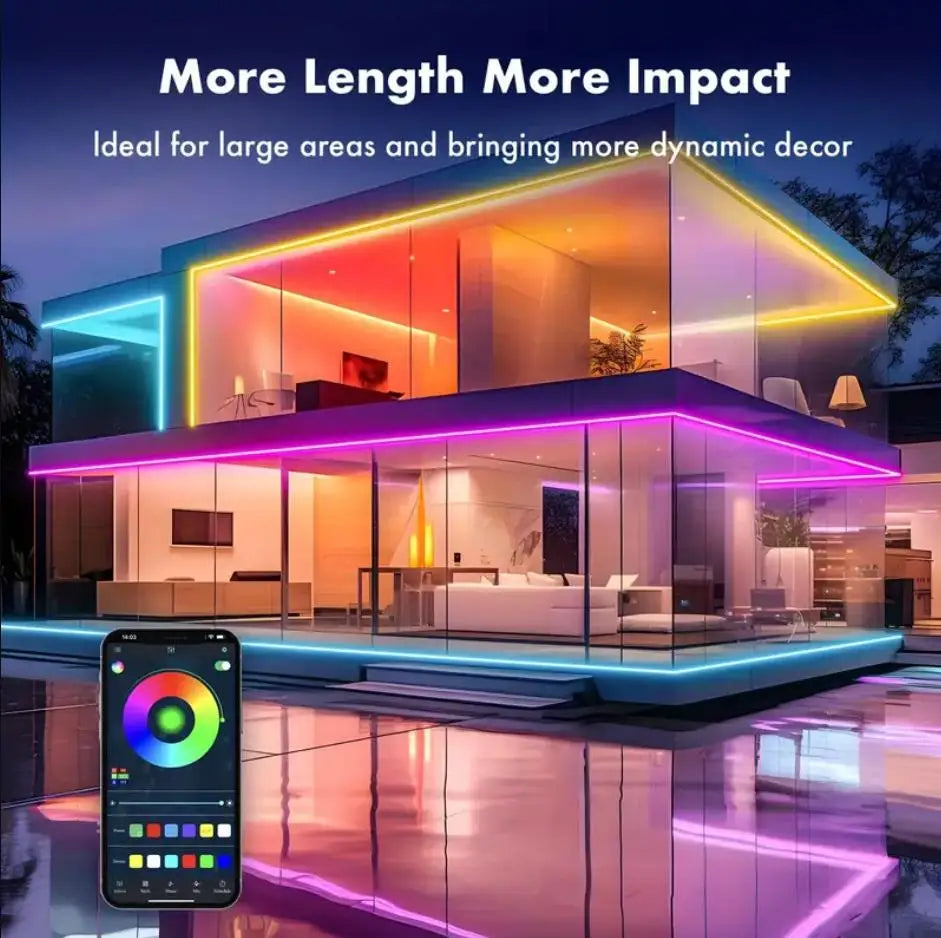 3535 RGB Neon LED Strip Lights 24V 5m 10m 20m 30m Neon Rope Light with Music Sync IP67 Waterproof Light Strip for Home Decor