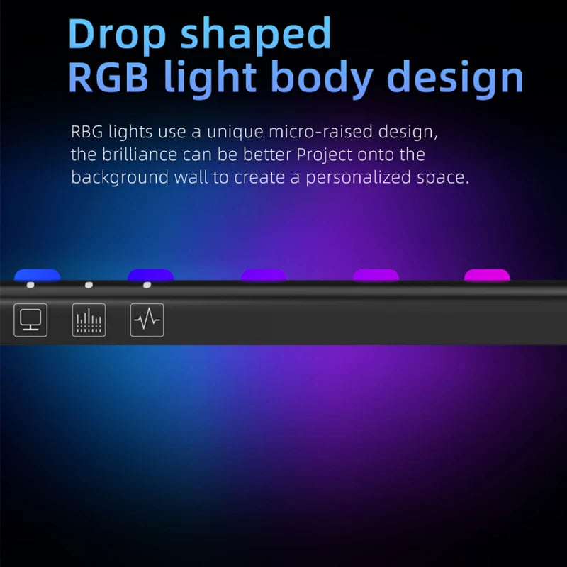 Computer Monitor Light Bar RGB Music Rhythm Screen Hanging Lights Dimming Desk Lamp Reading Gaming Table Lighting