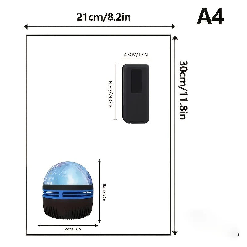 1pc LED Galaxy Star Projector Light,USB Powered,Water ripple Wave,Remote Controlled Bedroom Night Lamp,For Party,Home Theater