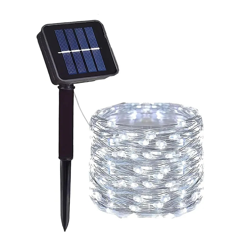 Fairy Lights Solar Garden Lights String Lights with 8 Modes Waterproof Wire Lights for Patio Yard Trees Christmas Party