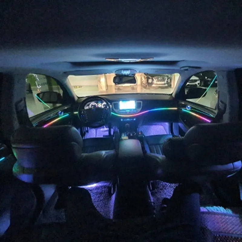Universal Symphony Car LED Ambient Light 64 RGB Color Car Interior Acrylic Light Guide Decoration Atmosphere Light 18/10/6 in 1