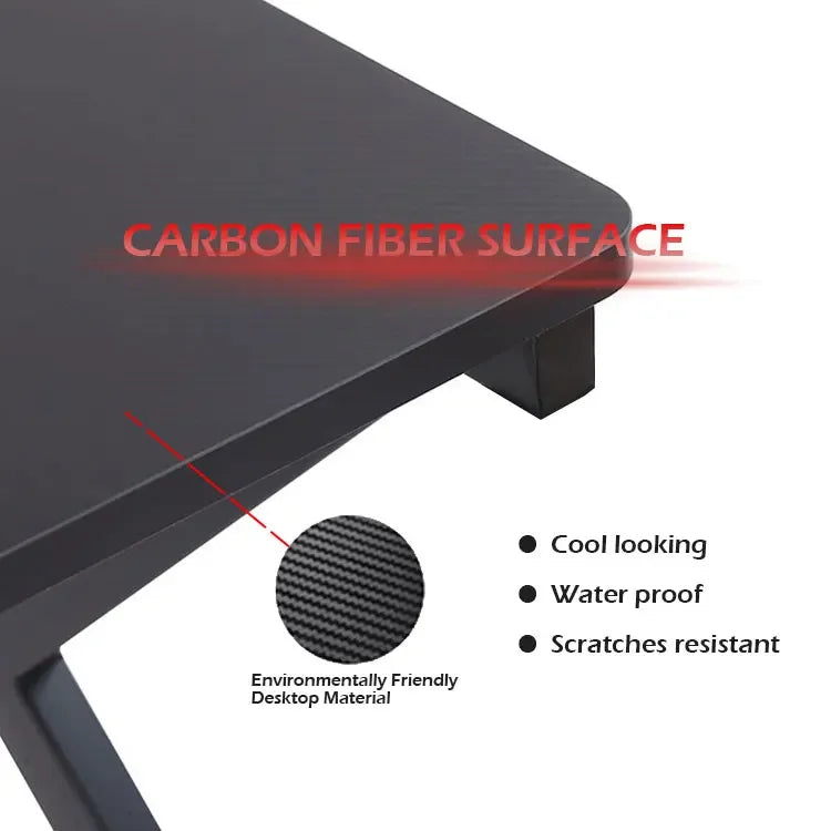 High Quality Escritorio Gamer Table RGB LED Bureau Gaming Black Game Computer Desk