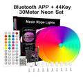24V RGB 5m 10m 20m 30m LED Neon Strip Light Bluetooth APP 24key 44key Remote Control Music Sync Power Kit 60LED Waterproof Decor