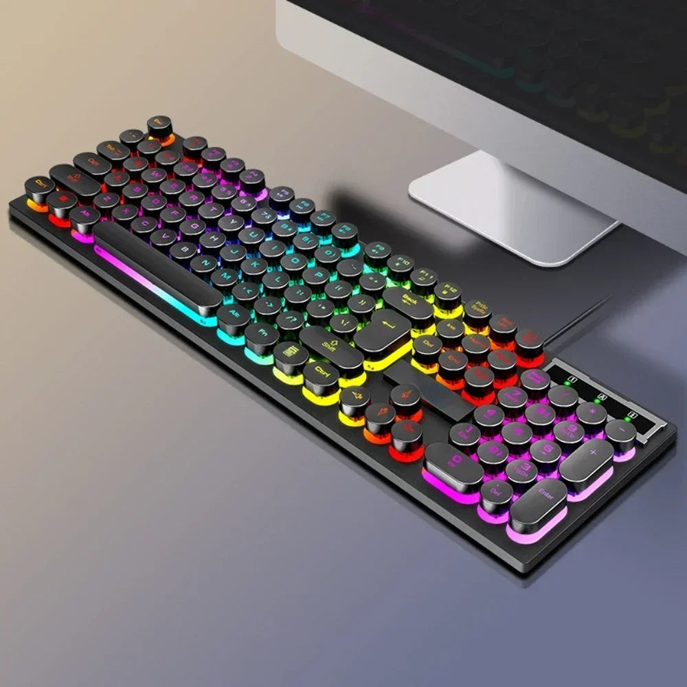 RGB Gaming Mechanical Keyboard USB Wired 104 Keys Keyboard Backlit Black Red Blue Light for Computer Laptop Pro Gamer Keyboard