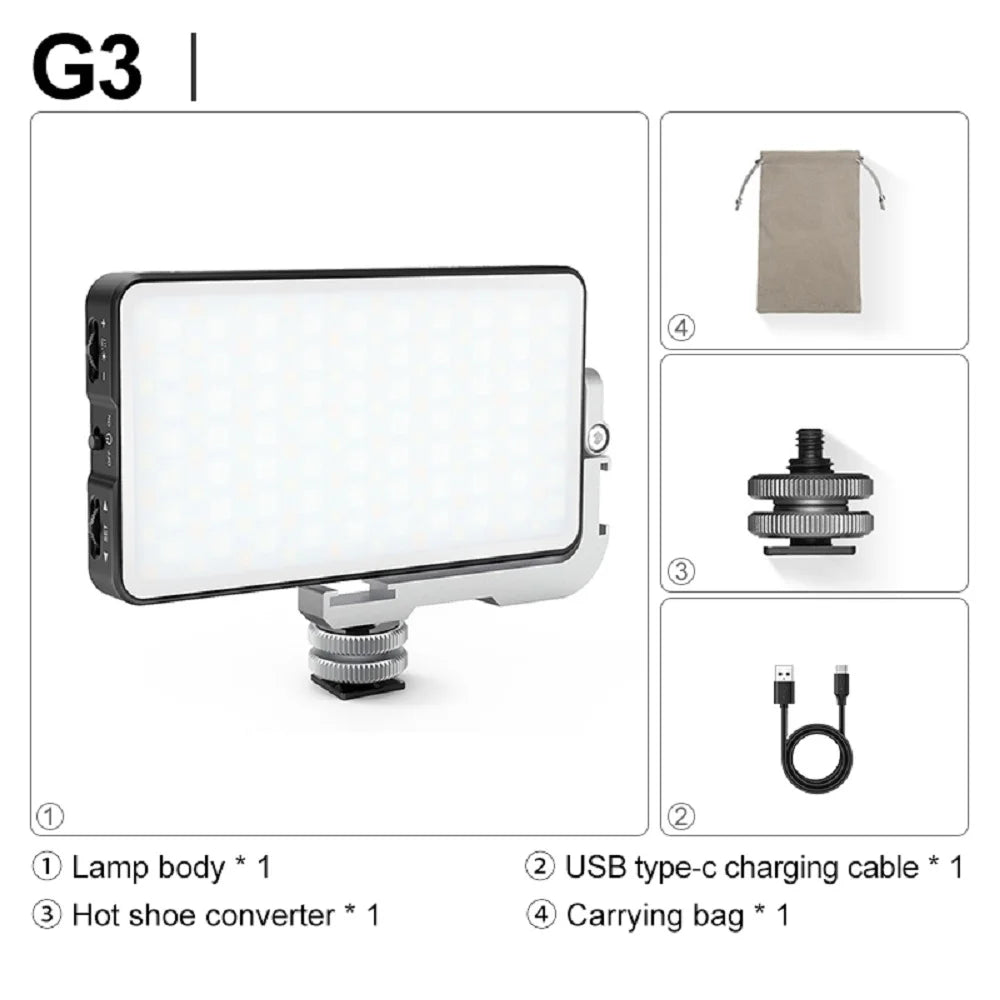 Pixel RGB Photography Video Light Ultra Slim Rechargeable LED Fill Video Lamp for YouTube Tiktok Shooting