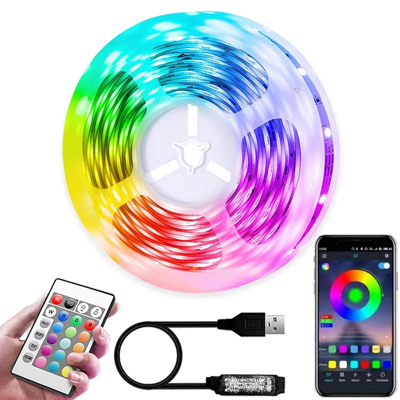 RGB LED Strip Lights 1-10M 5050/2835 Led Strip TV Back Bedroom Party Desktop Lighting for APP Control Remote Flexible Diode Lamp