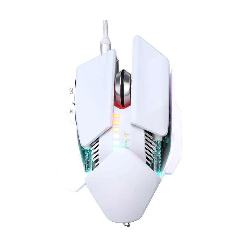 M8 RGB USB Wired Glare Mode Mouse 40000 DPI 7-Button Programmable Rrgonomic Gaming Mouse For PC Players