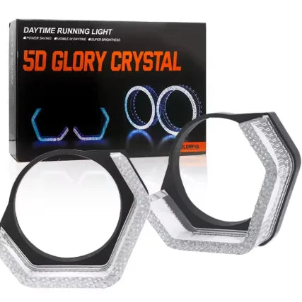 2.5” 3'' 5D Crystal Angel Eyes Mask LED Halo Rings For Hella Bi Xenon LED Projector Lenses Headlight DRL Car Light Accessories