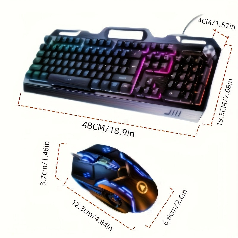 Three-Piece USB Wired Gaming PC Accessories Mechanical Touch Metal Keyboard, Mouse, Headset The keyboard/mouse is wired only