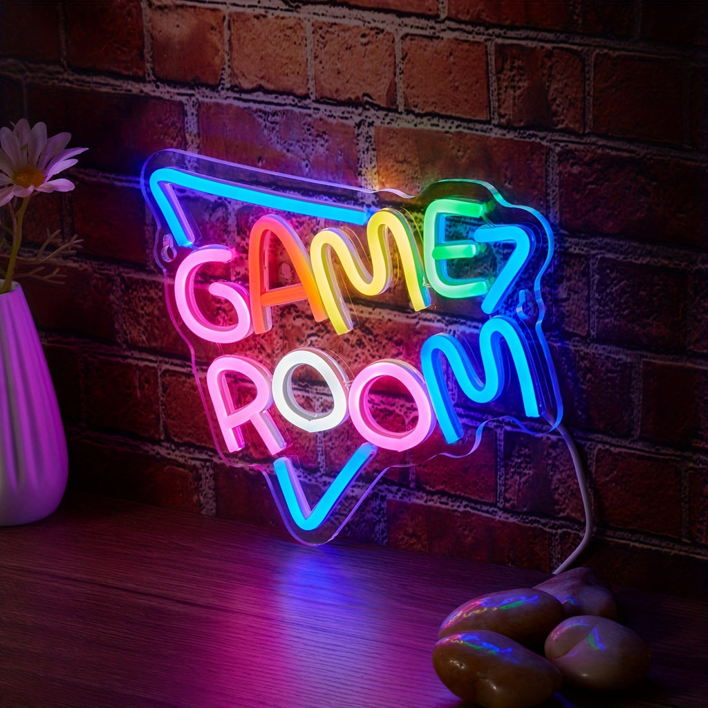 1 LED Neon Light On The Back Panel, Game Room Online Switch, 5V USB Power Supply