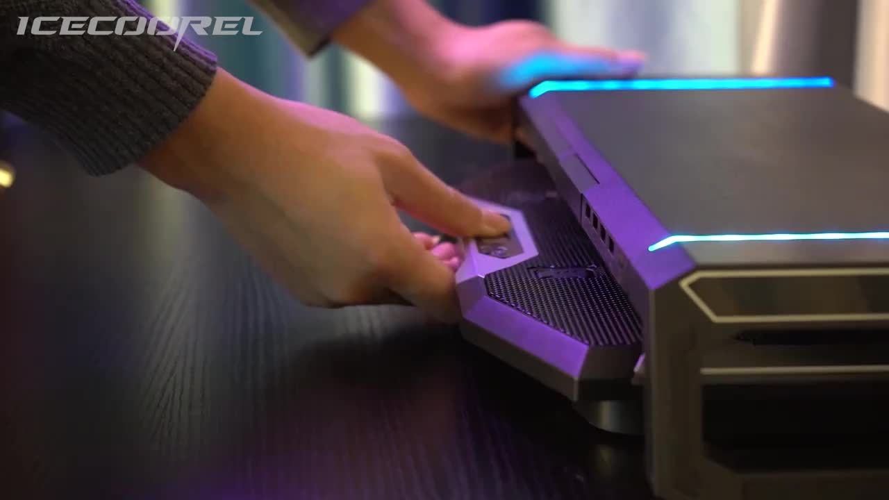 Essential for School Start Season 1pc ICE COOREL Laptop Cooler Gaming 8-core Silent RGB Exhaust Fan Laptop Stand Silent Computer Cooler Can Be Given As A Gift to Gaming Enthusiasts