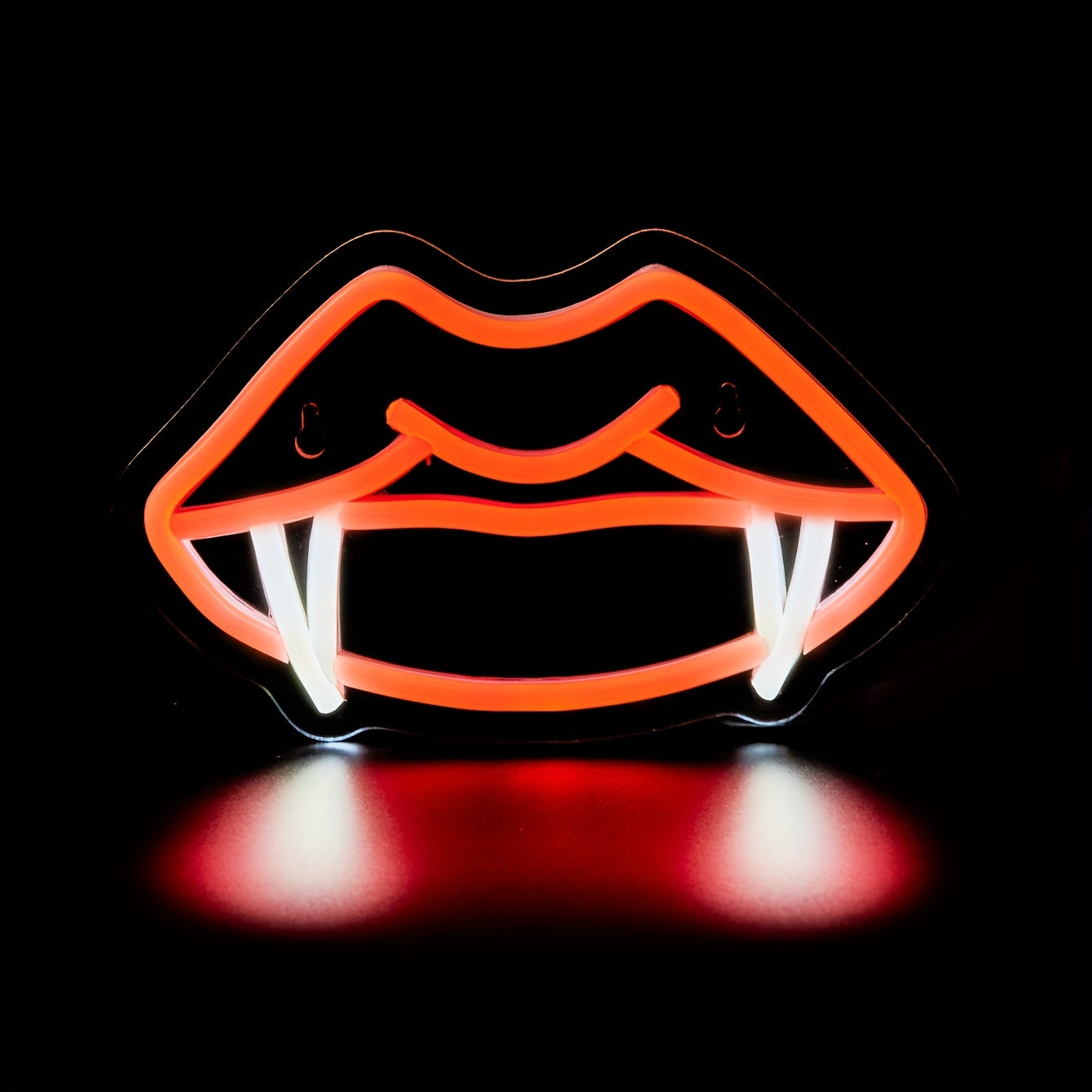 1pc Backboard Led Neon Light, Teeth Mouth Cool Fangs Man Cave Decor, Neon Powered By USB 5V