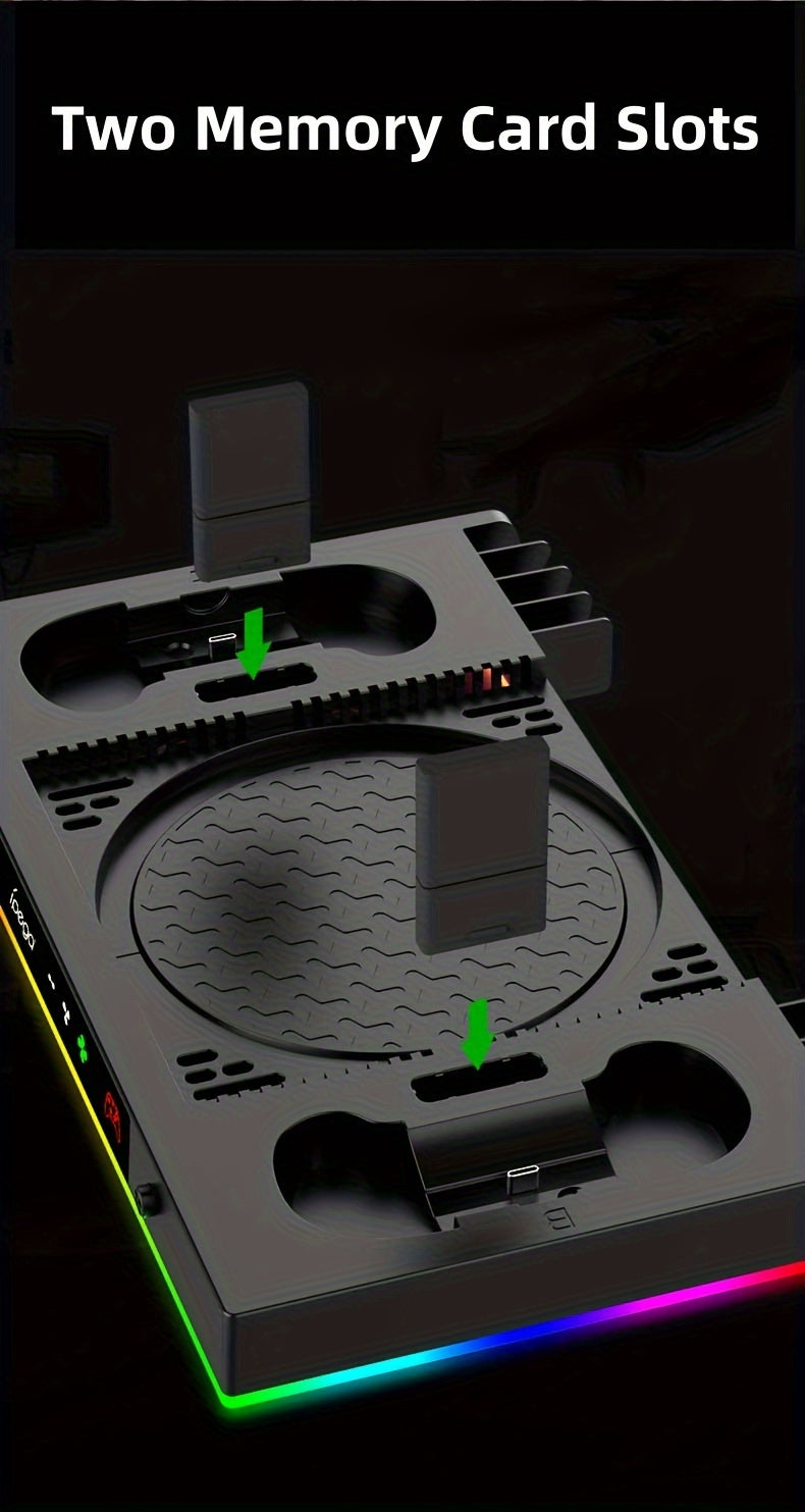 For Xbox Series X Cooling Stand Controller Gamepad Charge Seat For XBX With Headphone Hook And Game Discs Card Slot RGB Light Double Fan