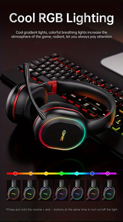 UG-05 2.4GHz Wireless Gaming Headset | Compatible with PS4/PS5/PC | Ultra-Low Latency Technology + Immersive Vibration Feedback | 30H Battery Life Over-Ear Design | Detachable Microphone + High-Speed Wireless Adapter | Dynami