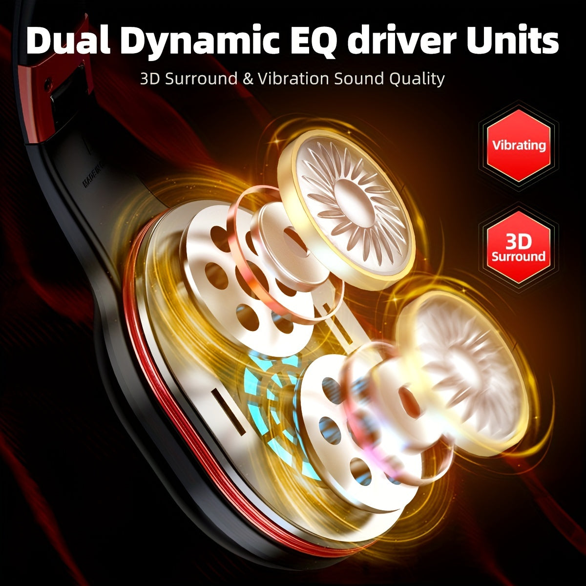 UG-05 2.4GHz Wireless Gaming Headset | Compatible with PS4/PS5/PC | Ultra-Low Latency Technology + Immersive Vibration Feedback | 30H Battery Life Over-Ear Design | Detachable Microphone + High-Speed Wireless Adapter | Dynami