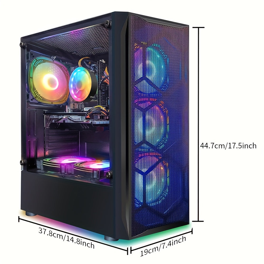 STGAubron Gaming PC Desktop Computer, Core I7 Up To 3.9GHz, Radeon RX 580 8G Graphics, 16G RAM, 512G SSD, WiFi 6, Bluetooth 5.0, RGB Fan X6, Windows 11 Home