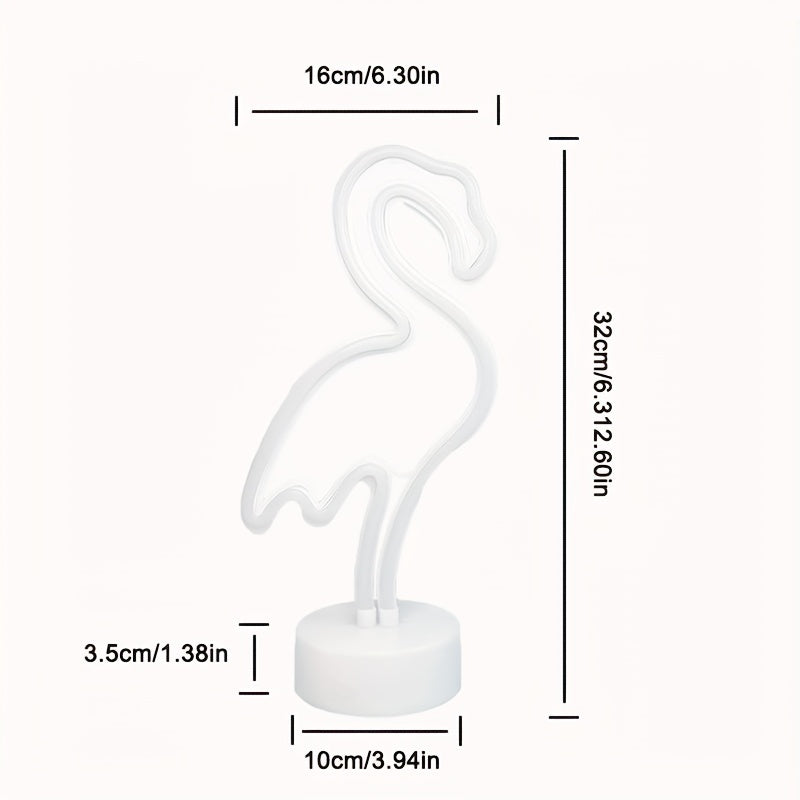 1pc Flamingo Light Neon Sign, Battery And USB Powered Lighting, Gift For Kids And Home Decoration Night Light
