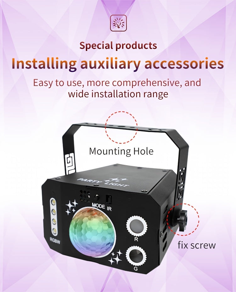 1pc USB 7 Lens Disco Ball Lights For Bar, DJ Party Lights With Remote Control, RGB Magic Ball Projector Lights Voice Activity Party Lights Ceiling Table Lamp For Bar Wedding Nightclub Valentine's Day Father's Day Mother's Day