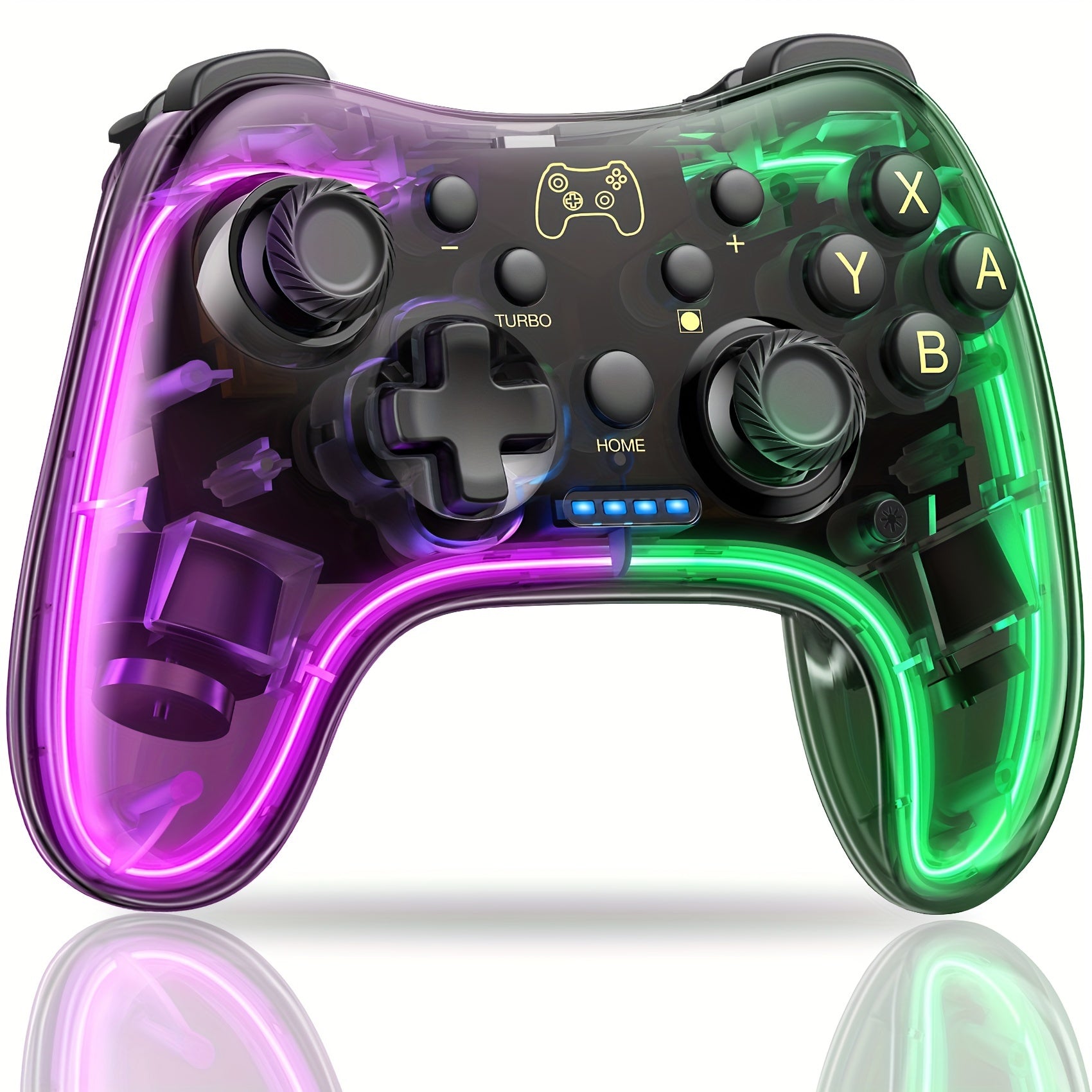 The Controller Is Compatible With Switch/Lite/OLED And PC/Android/IOS, And Comes With An RGB Breathing LED, The Controller Also Supports Remote Applications With Turbo And Wake-up Functions