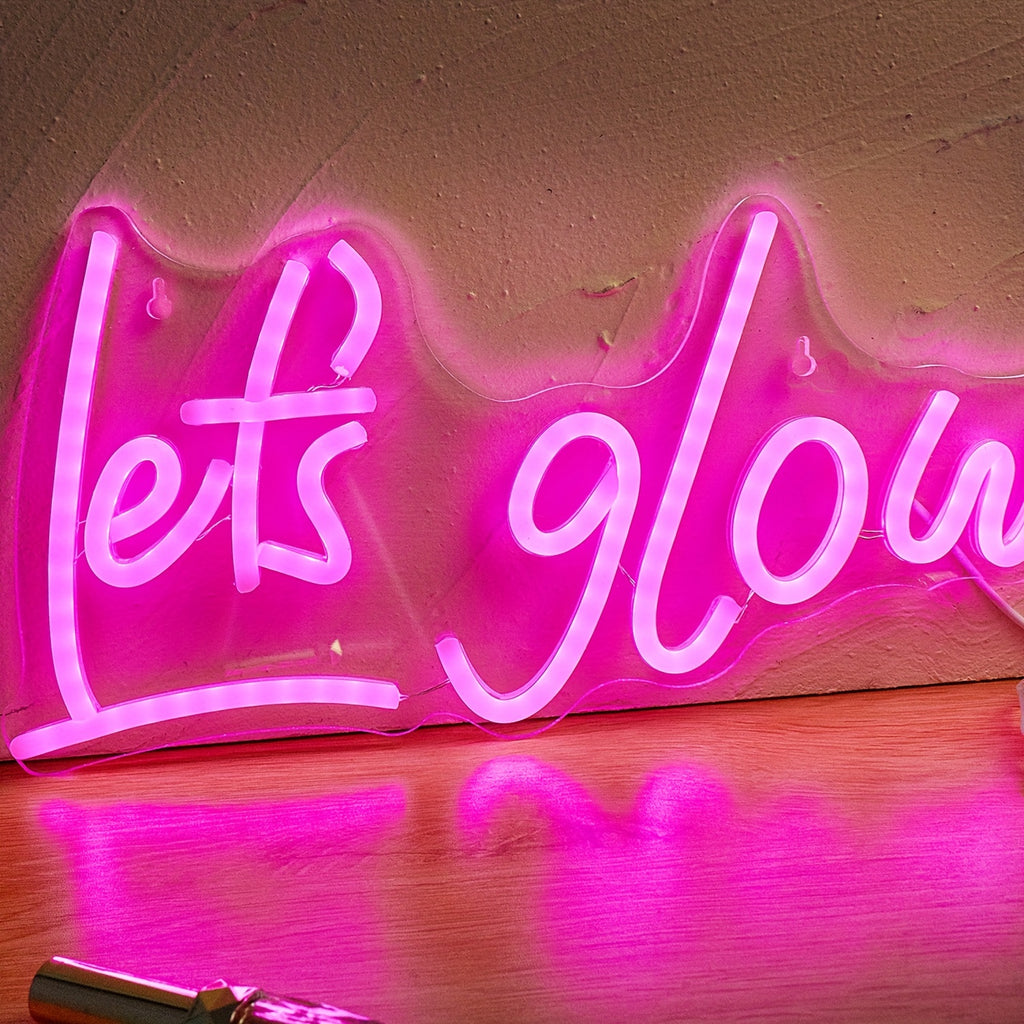 1pc Romantic Pink LED Neon Letter Sign - USB Operated Wall Decor for Bedrooms & Events - Vibrant Accent Lighting, Customizable Design, Perfect for Holidays, Parties, & Weddings