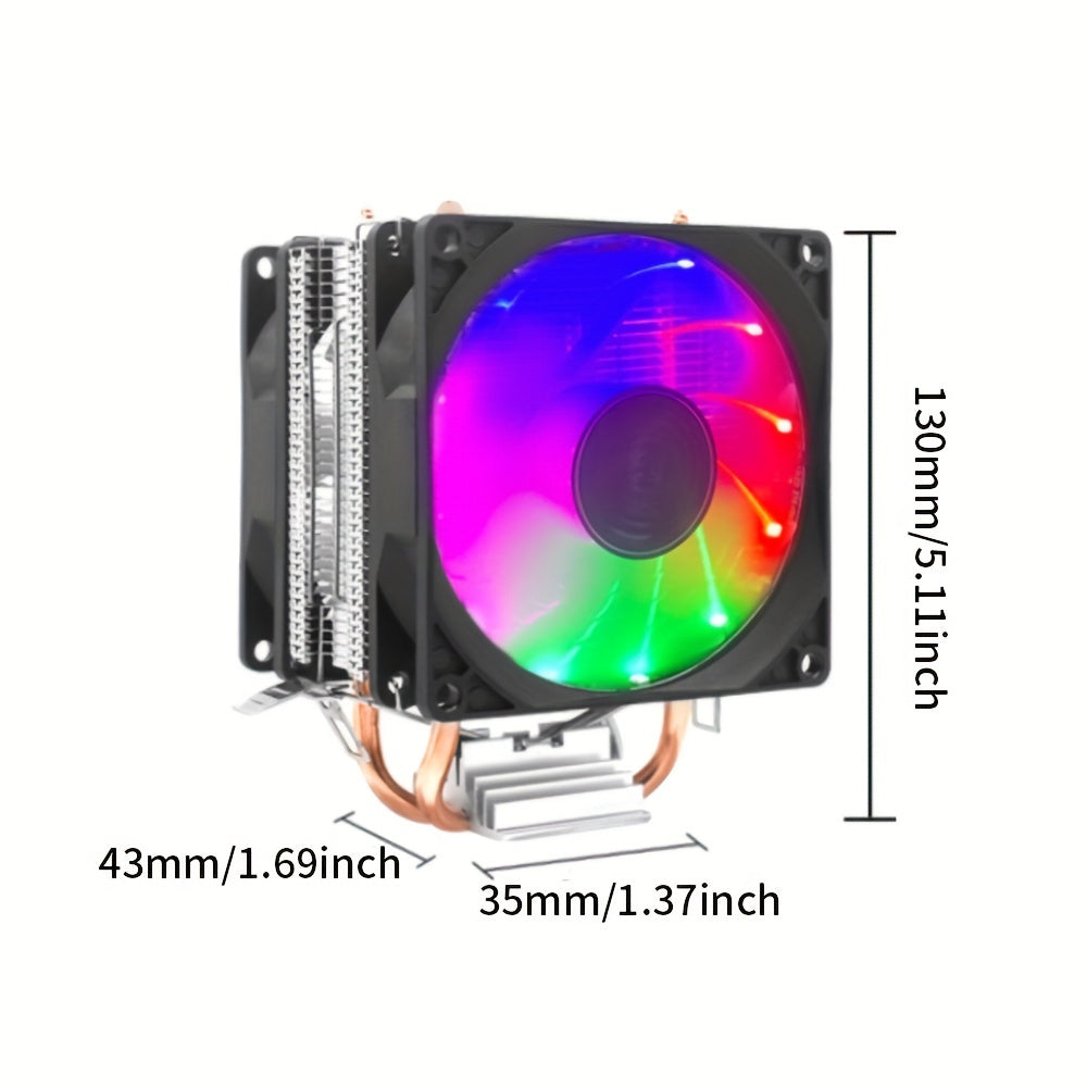 TISHRIC CPU Processor Cooler Cooling Fan RGB 3Pin PWM 2 Heat Pipes CPU Cooler Radiator PC Fan For Intel 1200 1150 1151 1155 1700 AM3 AM4.