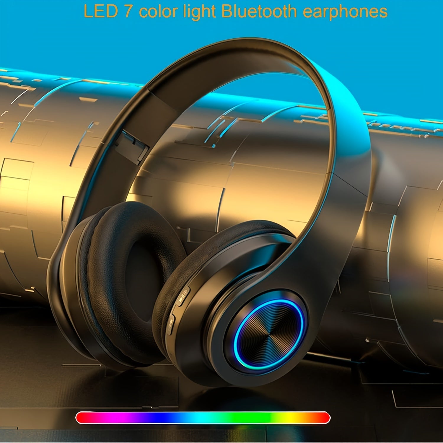 1pc Wireless Deep Bass Anime-Themed Headphones, Foldable & Lightweight, Noise Cancelling, Built-in Condenser Mic, Compatible with 3.5mm Cable, Stereo Sound for Gaming, PC, Cellphone - Ideal Christmas Gift