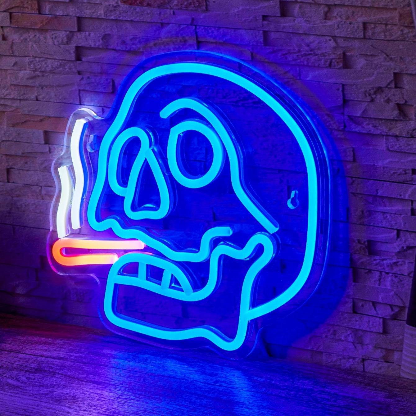 1pc  Backboard Led Neon Light, Cigar Skull For Home Decor Man Cave Neon, Powered By USB 5V
