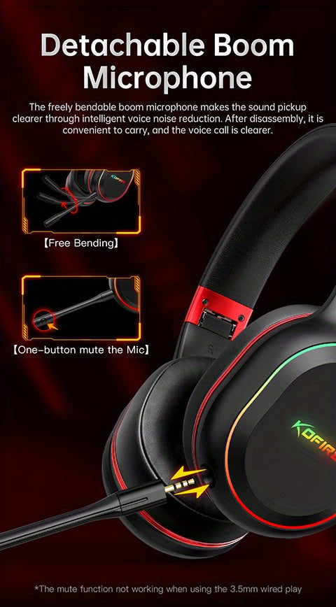 UG-05 2.4GHz Wireless Gaming Headset | Compatible with PS4/PS5/PC | Ultra-Low Latency Technology + Immersive Vibration Feedback | 30H Battery Life Over-Ear Design | Detachable Microphone + High-Speed Wireless Adapter | Dynami