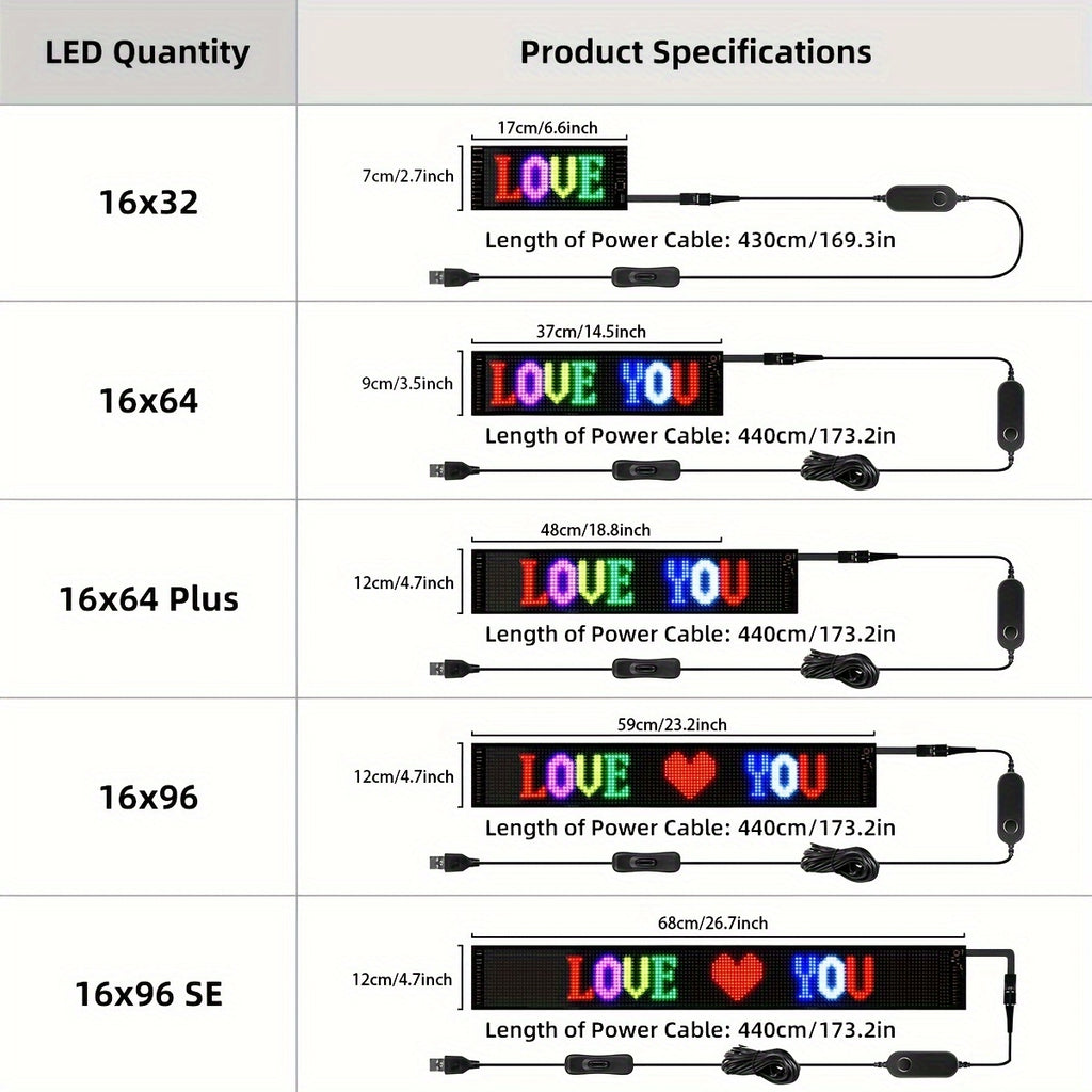 1pc LED Matrix Pixel Panel, Scrolling LED Sign APP USB 5V Flexible Addressable RGB Pattern Graffiti Scrolling Text Animation Display Car Shop