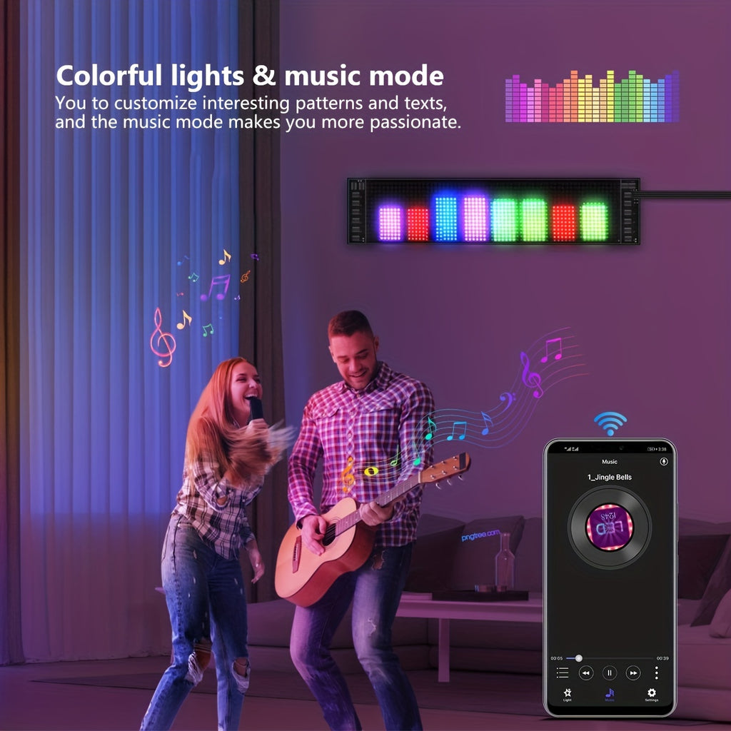 1pc LED Matrix Pixel Panel, Scrolling LED Sign APP USB 5V Flexible Addressable RGB Pattern Graffiti Scrolling Text Animation Display Car Shop