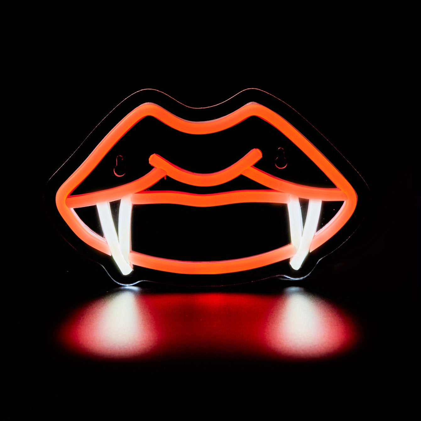 1pc Backboard Led Neon Light, Teeth Mouth Cool Fangs Man Cave Decor, Neon Powered By USB 5V