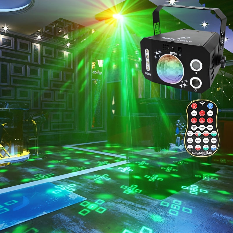 1pc USB 7 Lens Disco Ball Lights For Bar, DJ Party Lights With Remote Control, RGB Magic Ball Projector Lights Voice Activity Party Lights Ceiling Table Lamp For Bar Wedding Nightclub Valentine's Day Father's Day Mother's Day